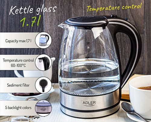 AD 1225 Vattenkokare i glas 1,7 L