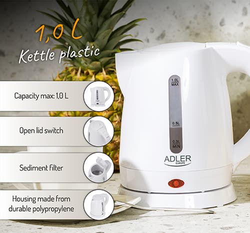 AD 1272 Muovinen vedenkeitin 1,0 L