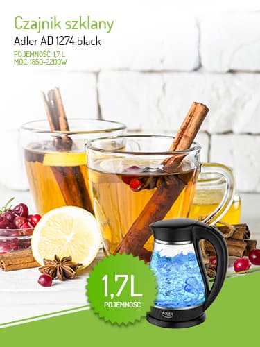 AD 1274 sort Glaskedel 1,7L