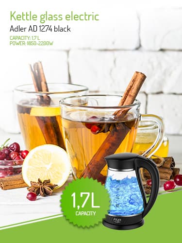 AD 1274 sort Glaskedel 1,7L