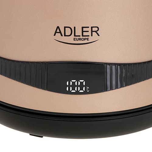AD 1295 guld Metalkedel 1,7L med LCD & temperaturkontrol