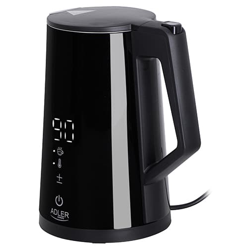 AD 1345 svart LED metall vattenkokare med temperaturkontroll 1,7L STRIX