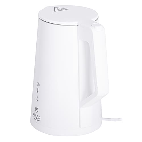 AD 1345 vit LED metall vattenkokare med temperaturkontroll 1,7L STRIX