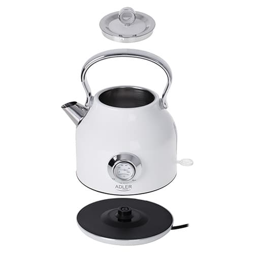 AD 1346 hvid Metalkedel med termometer 1,7L STRIX