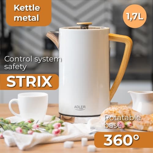 AD 1347 hvid Metal elkedel 1,7 L STRIX