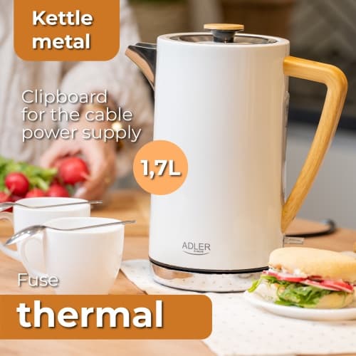 AD 1347 hvid Metal elkedel 1,7 L STRIX