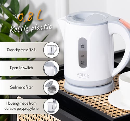 AD 1371 grå plastikkedel 0,8 L