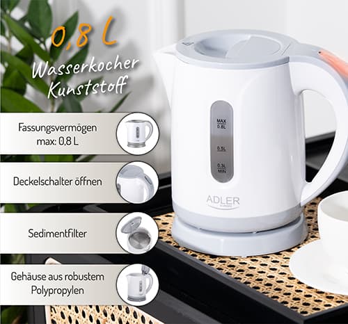 AD 1371 grå plastikkedel 0,8 L