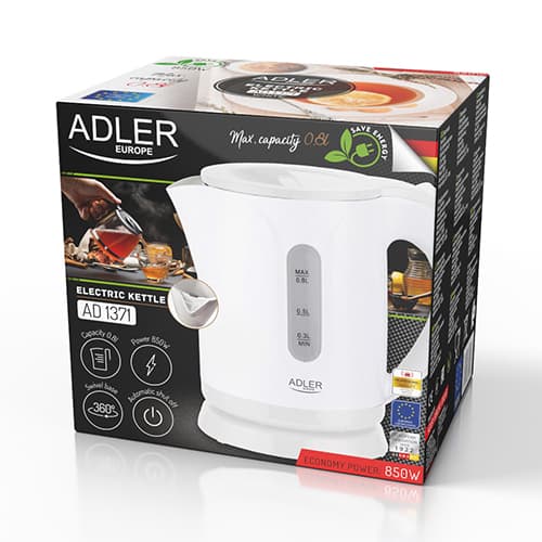 AD 1371 hvid Plastikkedel 0,8 L