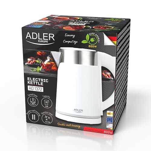 AD 1372 hvid Metal elkedel 0,6L