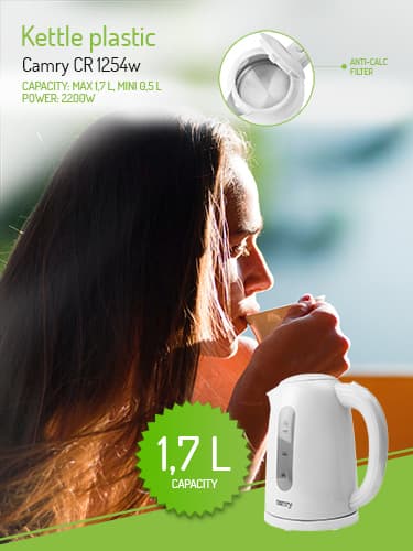CR 1254 hvid Plastkedel 1,7 L
