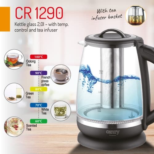 CR 1290 Glaskedel 2,0 L med infuser og temperaturkontrol.