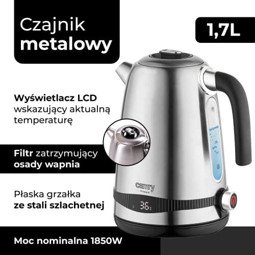 CR 1291 Metalkedel 1,7L med LCD & temperaturkontrol