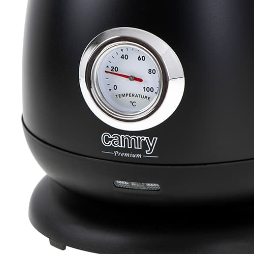 CR 1344 svart Metall vattenkokare med termometer 1,7L