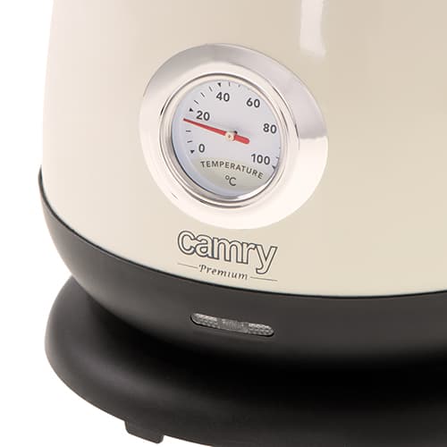 CR 1344 creme Metalkedel med termometer 1,7L