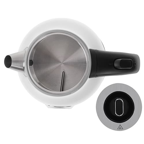 CR 1344 vit Metall vattenkokare med termometer 1,7L
