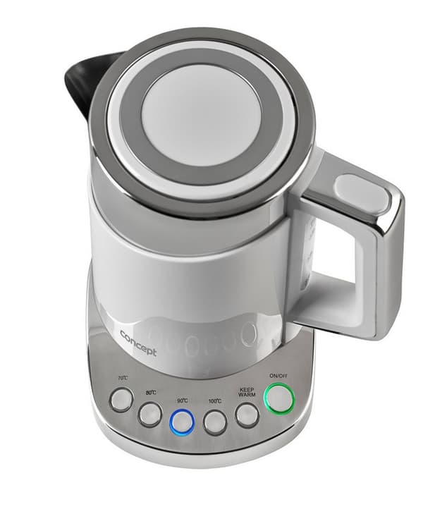 Concept RK3170 elkedel 1,7 L 2200 W Rustfrit stål, Hvid