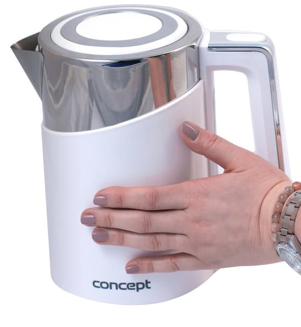 Concept RK3170 elkedel 1,7 L 2200 W Rustfrit stål, Hvid
