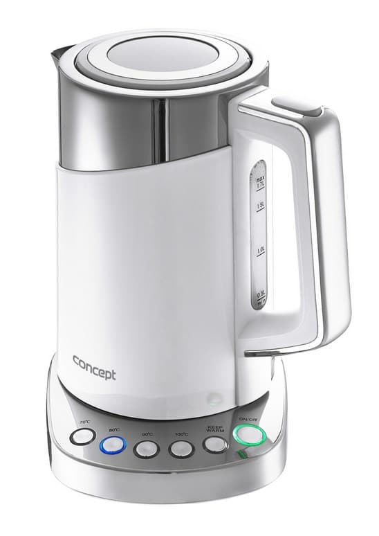 Concept RK3170 elkedel 1,7 L 2200 W Rustfrit stål, Hvid