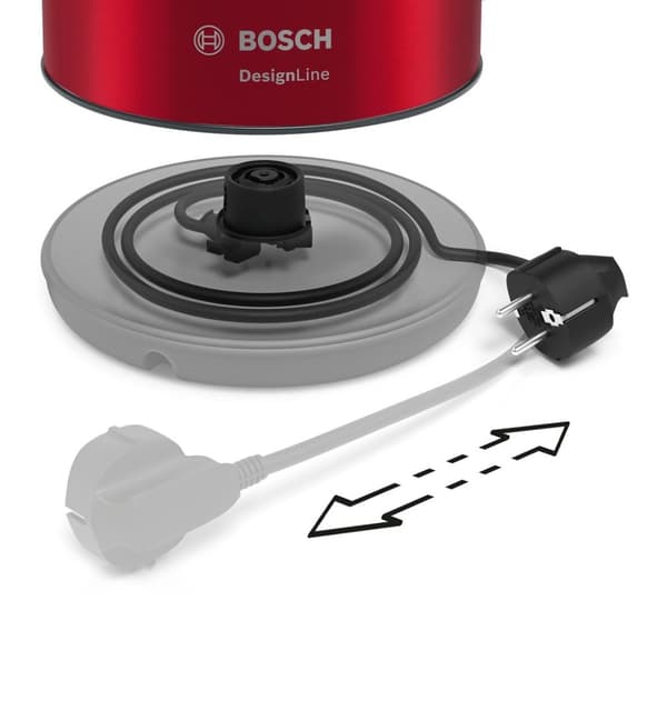 Bosch TWK3P424 elkedel 1,7 L 2400 W Grå, Rød