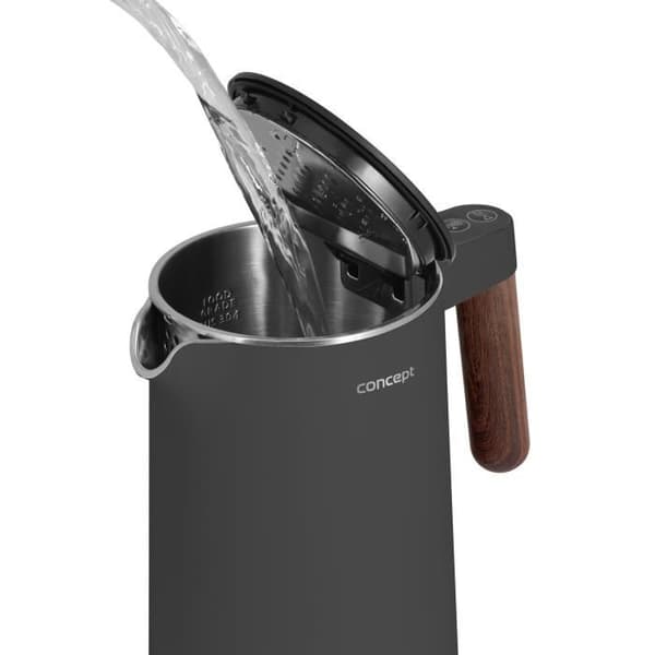 Elektrisk vattenkokare - KONCEPT - Norwood RK3305 - 1,5L - Temperaturhållningsfunktion - Mörkgrå
