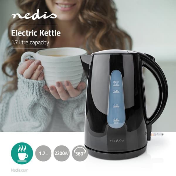 Nedis KAWK130EBK Vedenkeitin 1,7L 2200W Musta