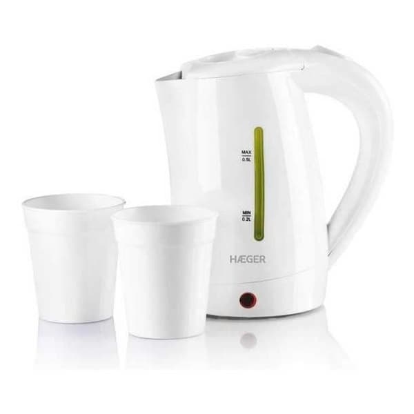 Vattenkokare - Haeger - Resa - 0,5 L - 1100W - Trådlös hällning