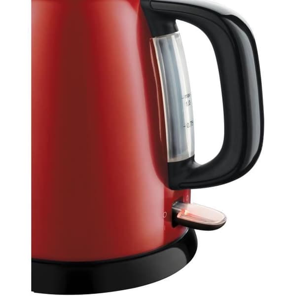 Röd kompakt vattenkokare - RUSSELL HOBBS 24992-70 - Kapacitet 1L - Avtagbart anti-kalkfilter