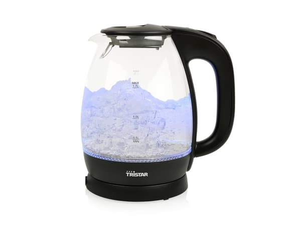 Tristar WK-3405, 1,7 l, 2200 W, Sort, Gjennomsiktig, Glass, Vannivåindikator, Overopphetingsbeskyttelse