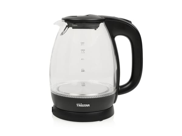 Tristar WK-3405, 1,7 l, 2200 W, Sort, Gjennomsiktig, Glass, Vannivåindikator, Overopphetingsbeskyttelse