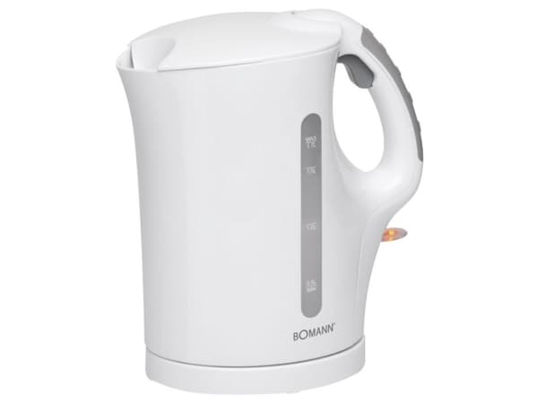 Bomann WK 6079 CB, 1,7 L, 2200 W, Valkoinen, Muovi, Ruostumaton teräs, Vesimittari, Ylikuumenemissuoja