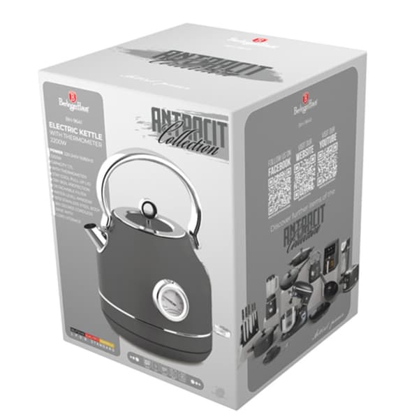 ELKEDEL 1,7L MED TERMOMETER BERLINGER HAUS BH-9641 ANTRACIT