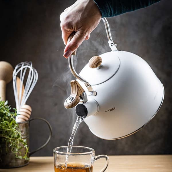 KEDEL 2,5L MED FLØJTE KINGHOFF KH-1860 HVID