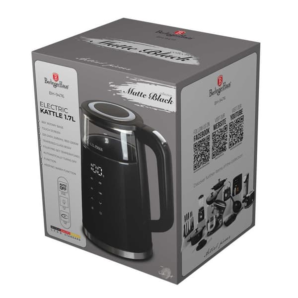 ELKEDEL 1,7L BERLINGER HAUS BH-9476 MAT SORT