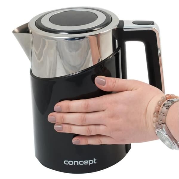 Elektrisk termoreglerande vattenkokare 1,7L Concept DW svart justerbar med kaffe-te-temperaturväljare
