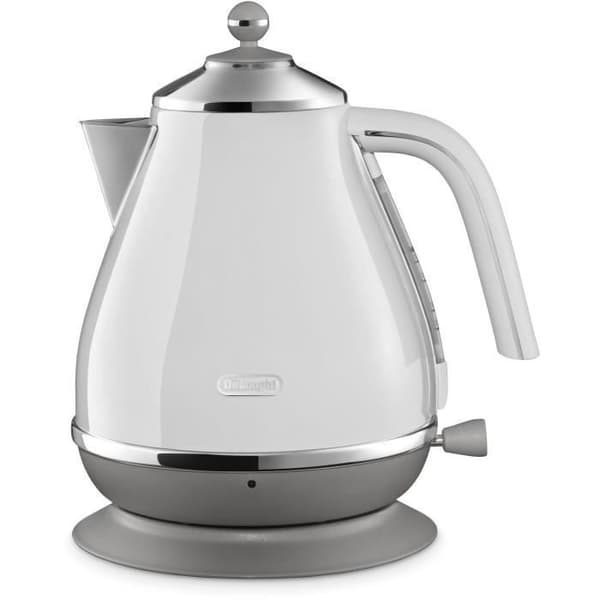 DELONGHI ICONA CAPITALS vattenkokare - 1,7L - Rostfritt stål - Avtagbar och 360° roterande bas - Anti-kalkfilter - Vit