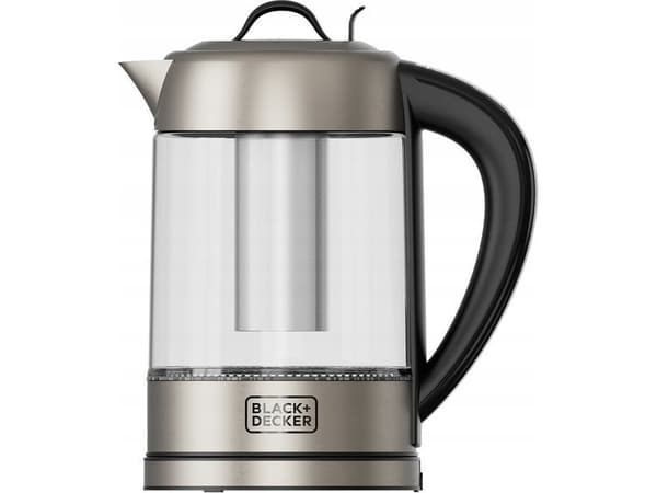 Black & Decker BXKE2205E, 1,7 l, 2200 W, Sort, Rustfritt stål, Gjennomsiktig, Justerbar termostat, Vannivåindikator, Trådløs
