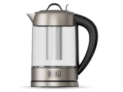Black & Decker BXKE2205E, 1,7 l, 2200 W, Sort, Rustfritt stål, Gjennomsiktig, Justerbar termostat, Vannivåindikator, Trådløs
