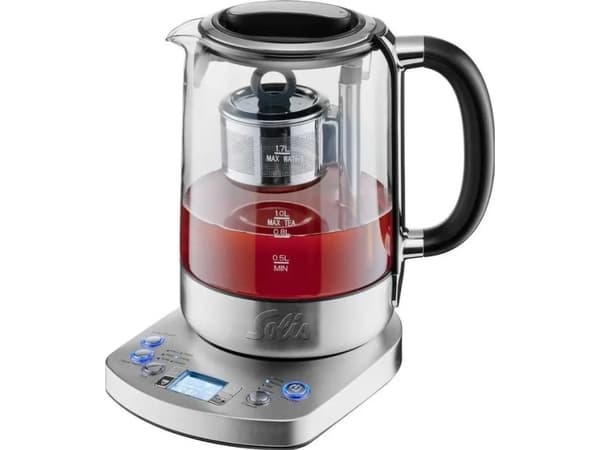 Solis Tea Kettle Automatic 5518 - Wasserkocher mit Temperatureinstellung - Teekocher mit Timerfunktion - Silber (SO209)