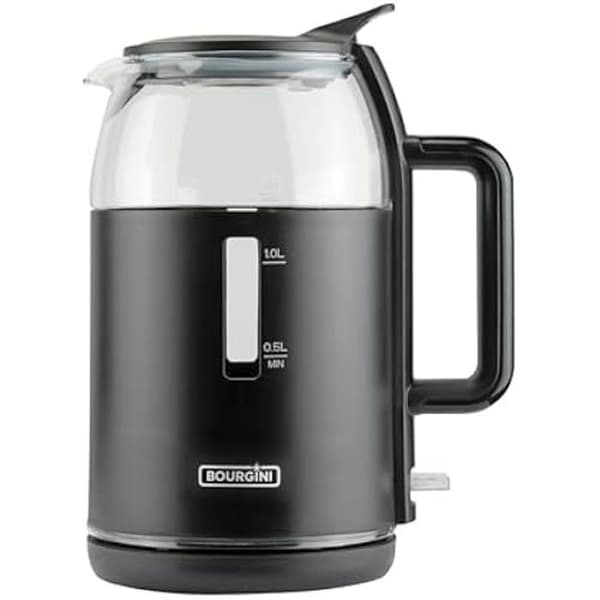 Kokare - BOURGINI - 1,5 L - Matt svart - Glas - 360° bas