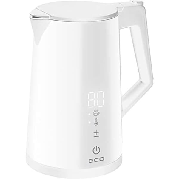 Vattenkokare - ECG - RK 1893 Digitouch - 1,7 L - Rostfritt stål - Vit