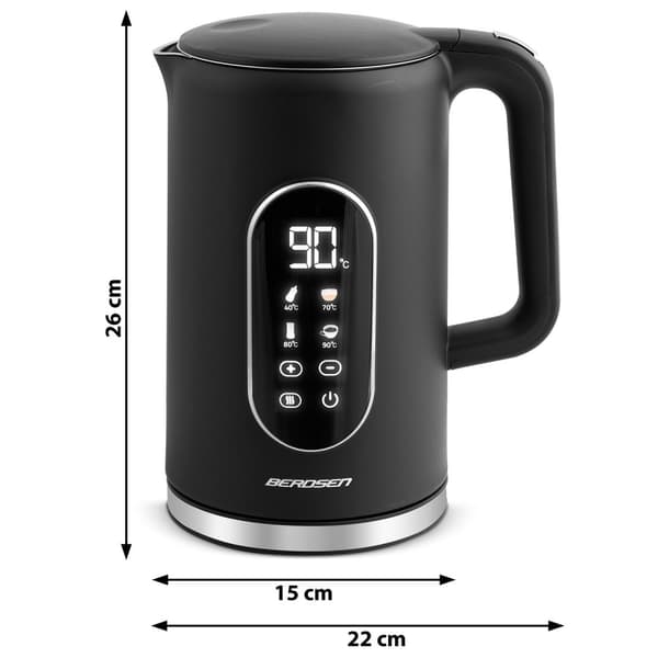 Elektrisk vattenkokare 1,7l Berdsen BD-712 svart och silver