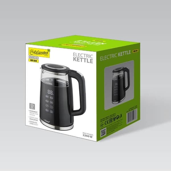 Vattenkokare - Maestro - MR-049 - 1,7L - 2200W - Pekskärm - Trådlös