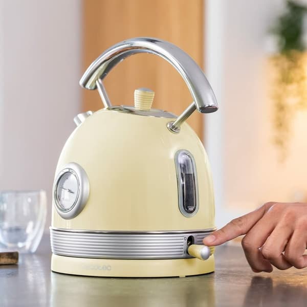 Vannkoker Cecotec Thermosense 420 Vintage Light 1,8 L 2200 W Gul Rustfritt stål