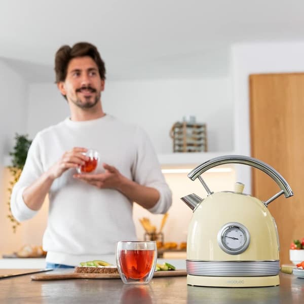 Vannkoker Cecotec Thermosense 420 Vintage Light 1,8 L 2200 W Gul Rustfritt stål