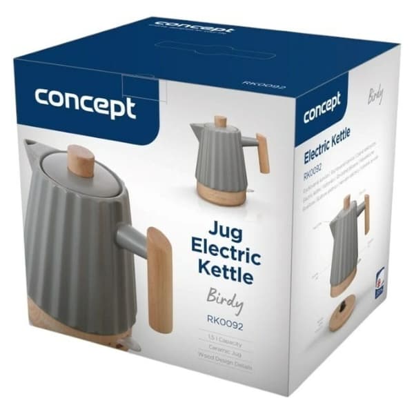 Vattenkokare Concept RK0092 Mörkgrå Keramisk 1500 W 1,5 L