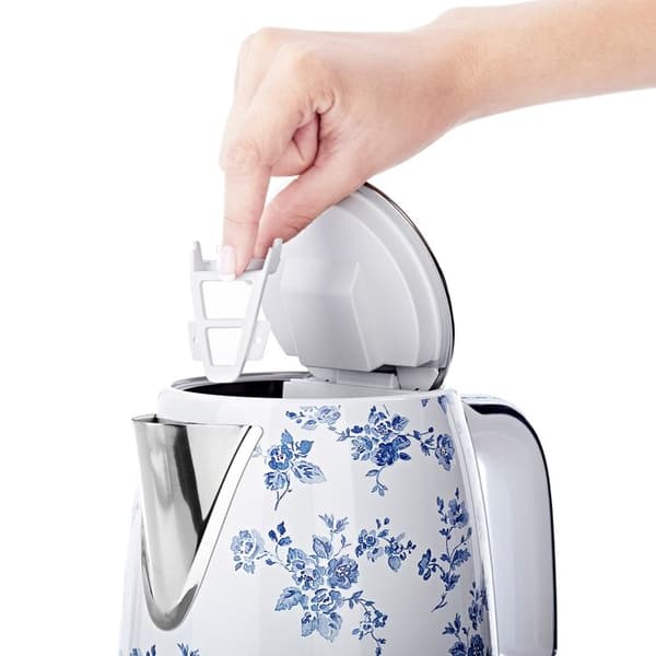 Trådlig elektrisk vattenkokare - Laura Ashley - China Rose - kapacitet 1.5L, avkalkningsfilter, 2200W, automatiskt stängning
