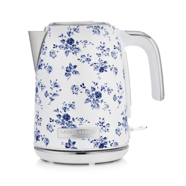 Trådlig elektrisk vattenkokare - Laura Ashley - China Rose - kapacitet 1.5L, avkalkningsfilter, 2200W, automatiskt stängning