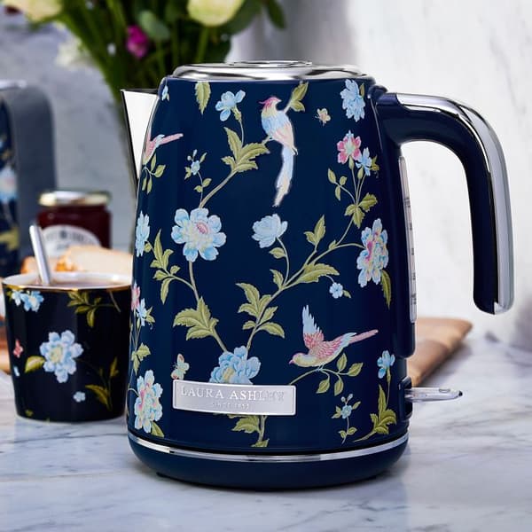 Trådl kettles - Laura Ashley - Marine Elveden - kapacitet 1,5L, kalkfilter, 2200W, automatisk avstängning