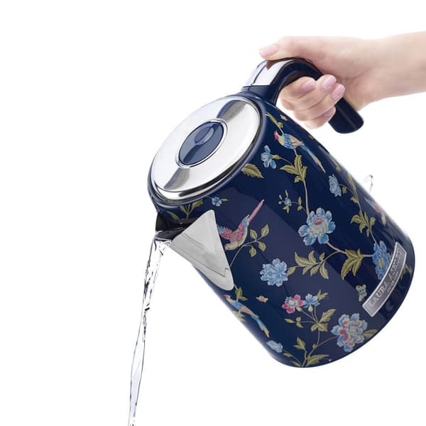 Trådl kettles - Laura Ashley - Marine Elveden - kapacitet 1,5L, kalkfilter, 2200W, automatisk avstängning